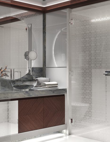 Rendering of Superyacht Project Frida master cabin ensuite 