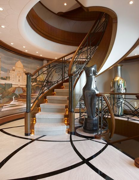 Marble staircase on board Lady Christine