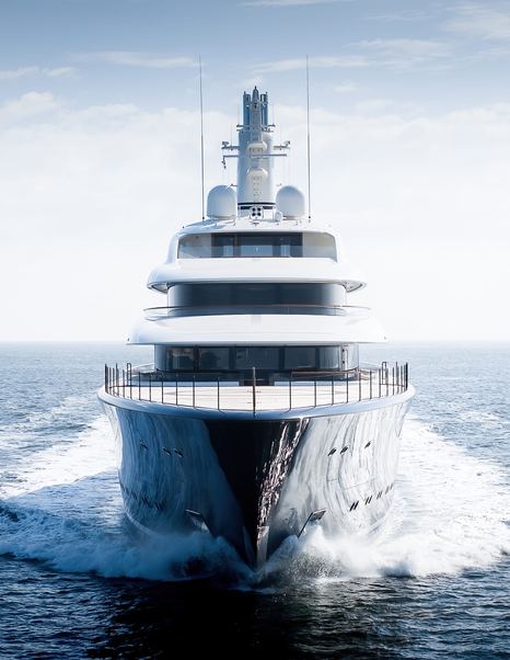 Bow shot of Feadship Superyacht Destiny under way 