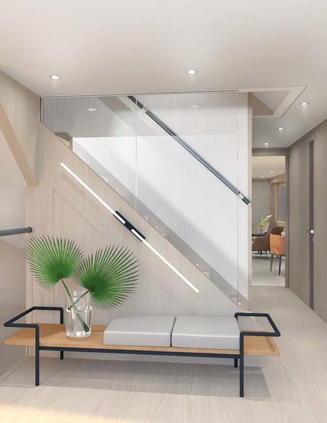 Rendering of 50m Feadship superyacht Graycliffs interior staircase 