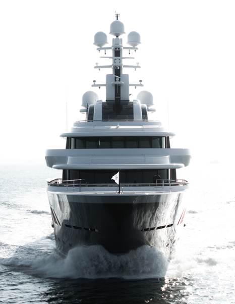 Superyacht Moonstone's Bow Post-Refit