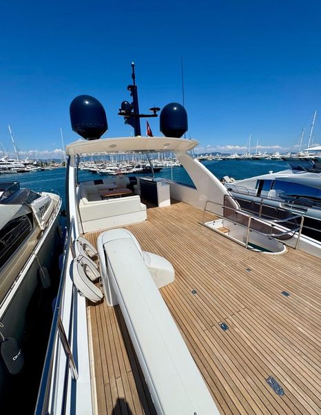 Princess motor yacht Lady N sundeck with seating 