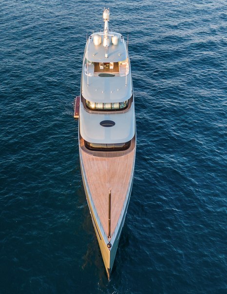 Aerial view of superyacht Savannah