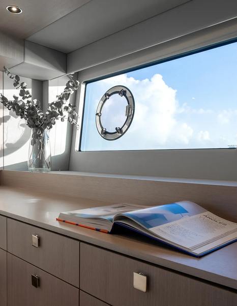 Sunseeker Manhattan 56 motor yacht owners cabin window