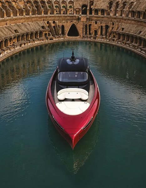 Rendering of ICONA 70 Motor Yacht in red 