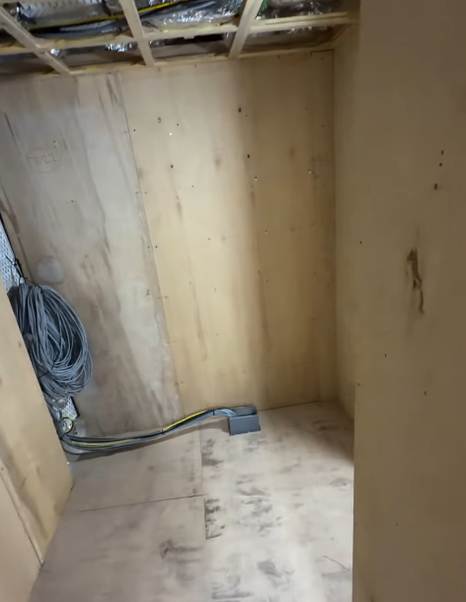 Superyacht Project Obsidian Blade walk in wardrobe under construction