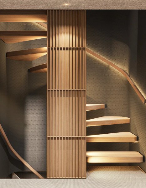 Rendering of Bellini Yacht Eternal 36 motor yacht interior staircase