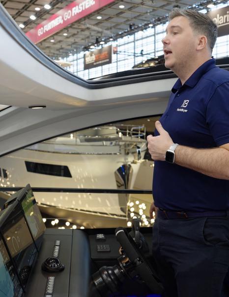 You can stand clear of the roofline at the helm 