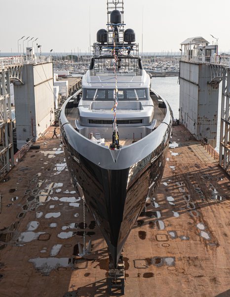 Superyacht Olokun before launch at Tankoa