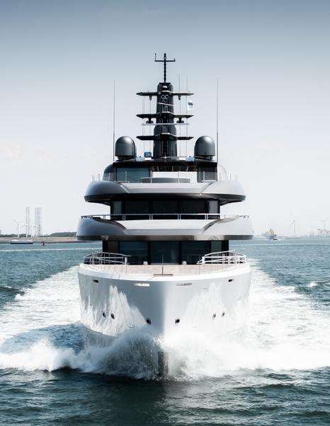 Amels 80 Pangea Superyacht under way