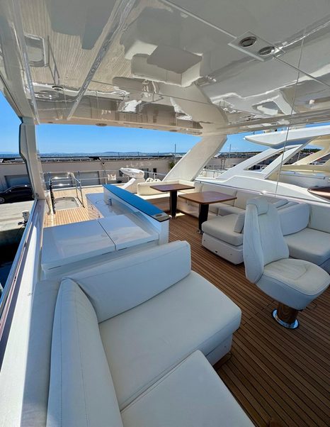 Princess motor yacht Lady N sundeck dining area 