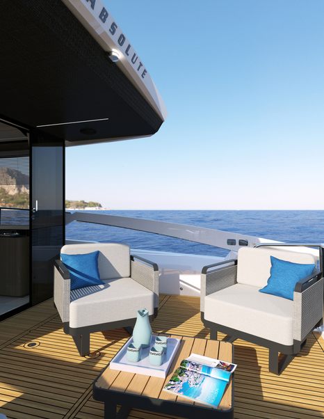 Absolute Coupé 48 aft deck lounging