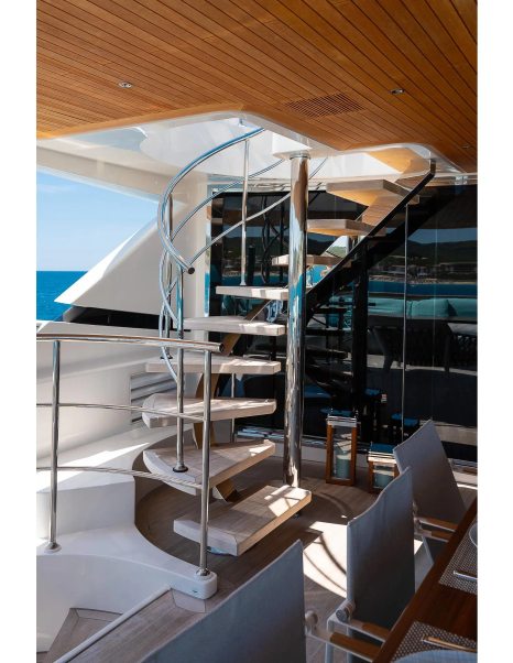 Sanlorenzo SD126 Motor Yacht Kia Ora exterior staircase