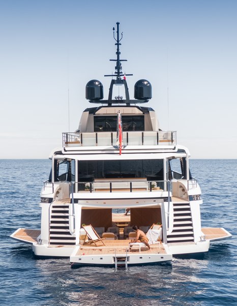 Aft shot of Superyacht GoldenEye