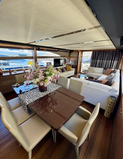 Princess motor yacht Lady N main saloon dining area 