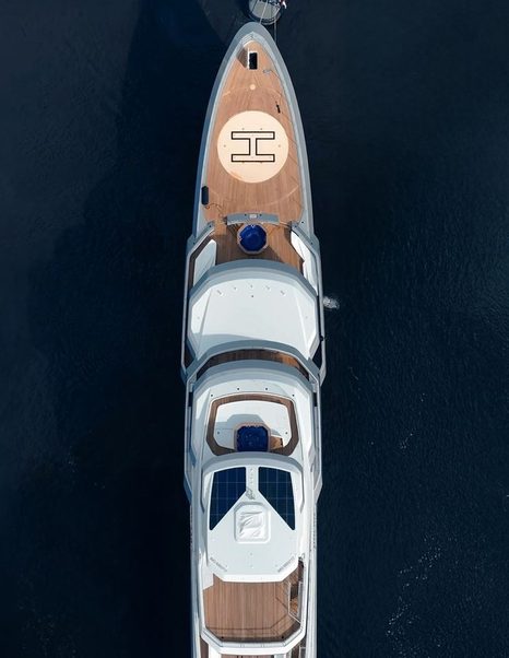 Superyacht Valor aerial view 