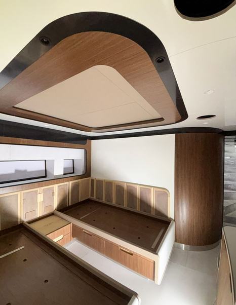 GX42 Superyacht twin cabin in final outfitting stage 