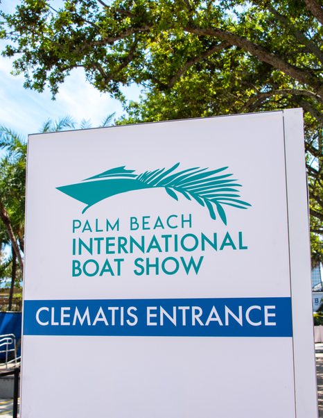 Entrance sign to Palm Beach International Boat Show 2026 
