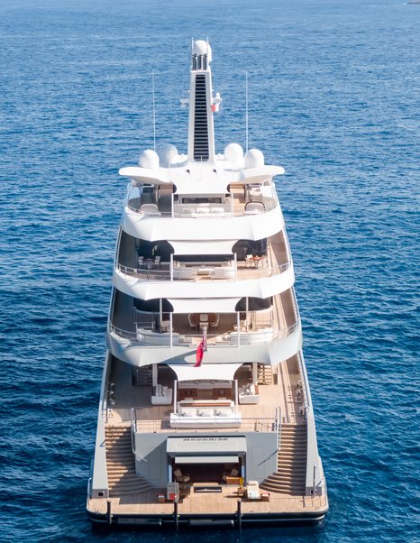Superyacht Moonrise aft decks