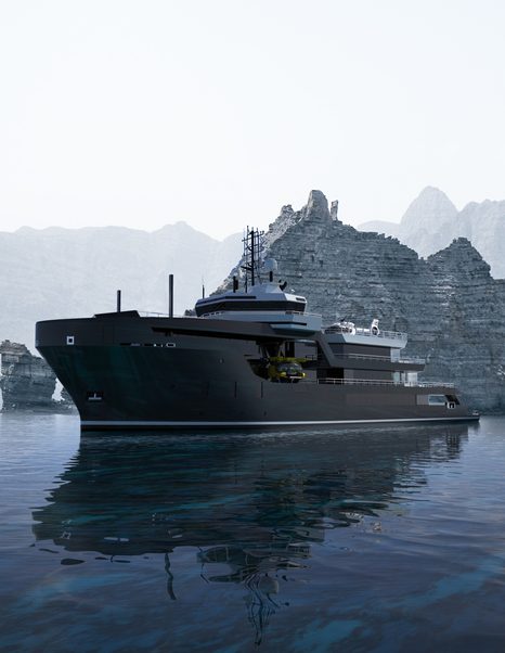 Rendering of expedition yacht Project Master