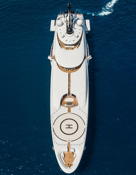 Lürssen superyacht Al Lusail underway aerial view 