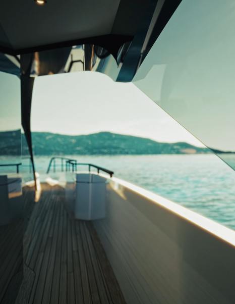 Mangusta GranSport 38 sidewalk with glass superstructure 