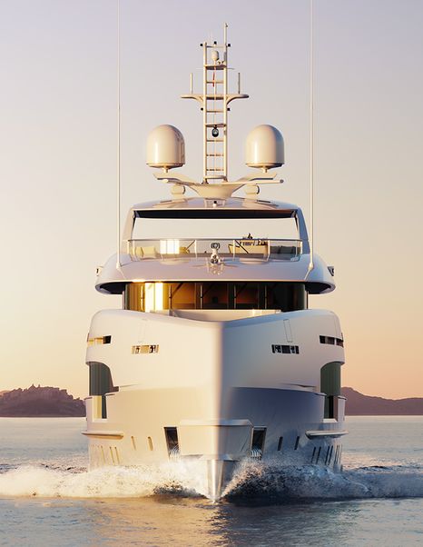 Heesen superyacht Orion underway bow view 