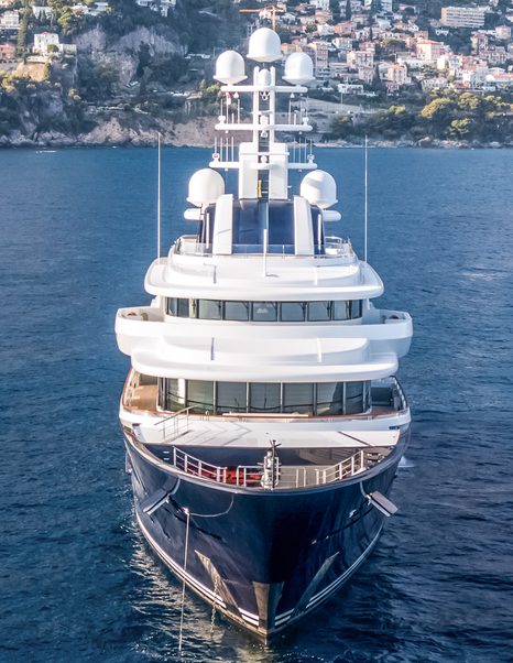 Superyacht Moonstone's Bow Pre-Refit