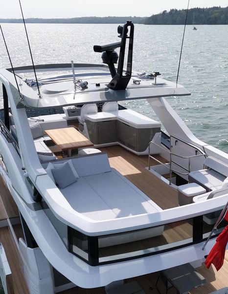 Pearl-63-Review-flybridge-drone-view