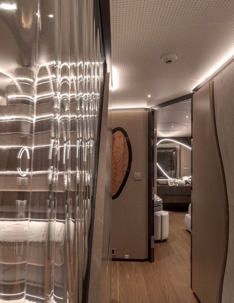 Sirena 42M superyacht lower deck lobby