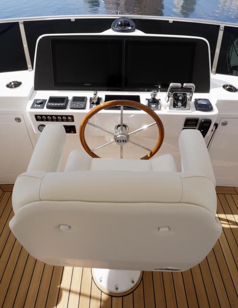 Grand-Banks-GB62-Flybridge-Review-flybridge-helm-chair-and-dash