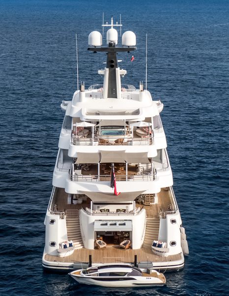 Stern of Superyacht Gigia