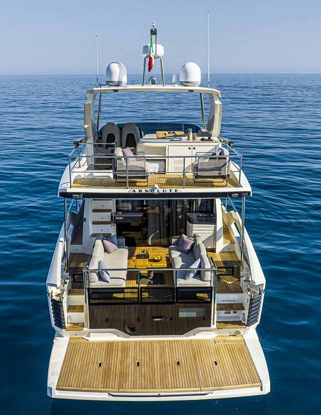 Next-Gen Absolute 52 FLY motor yacht stern 