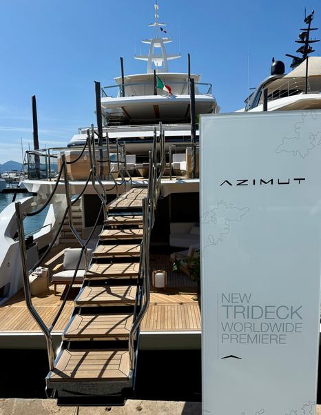 Azimut Grande Trideck motor yacht at 2025 Cannes Yachting Festival 
