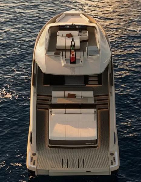 Rendering of Bellini Astor 68 motor yacht stern 