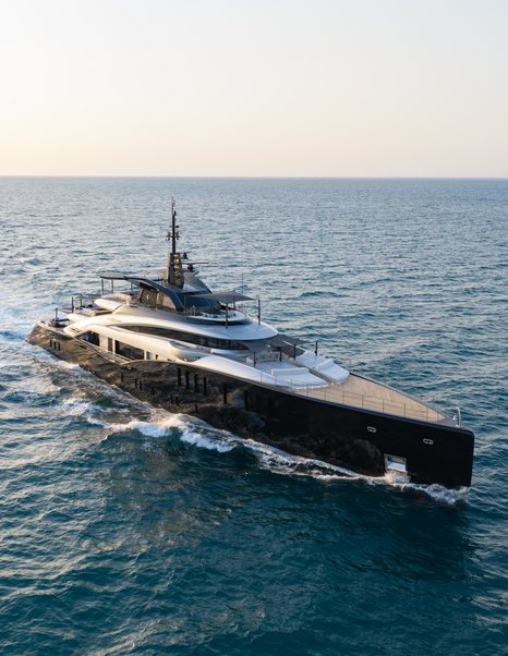 ISA Yachts superyacht Sea Raider X underway foredeck view 