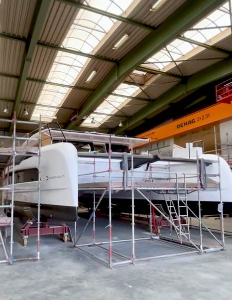 Pioneer PY60 Catamaran under construction in Pioneer shipyard 