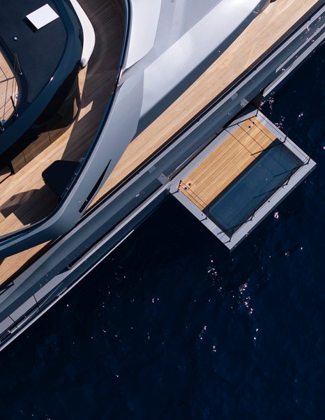 Rossinavi Superyacht Heed fold out balcony