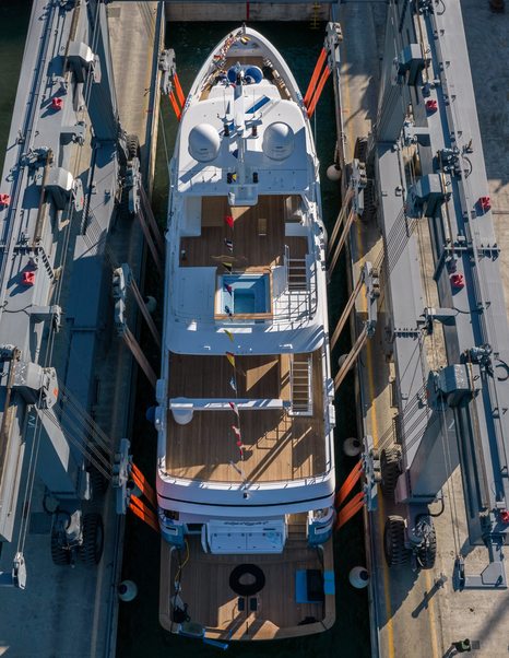 CdM explorer yacht UPTIGHT at launch