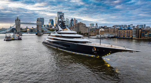 SPOTTED: 122m Superyacht KISMET the Largest Superyacht to visit London in a decade