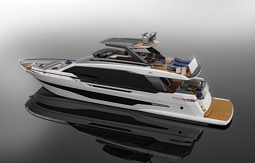 rendering of the Astondoa AS8 with white exterior and black glazing