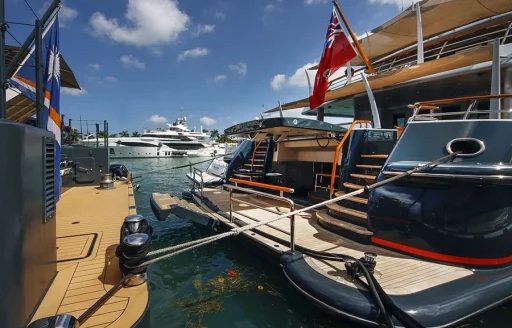 Superyachts berthed at Superyacht Miami exhibit