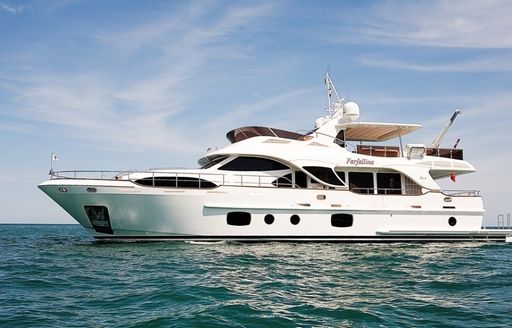 A Benetti Legend 85 flybridge yacht