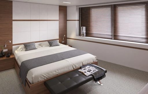 Double bed in cabin on new Rosetti support yacht  