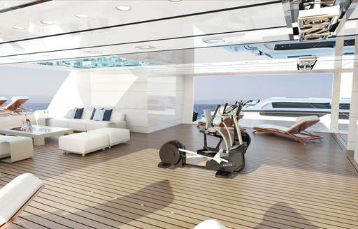 Exterior deck spaces on superyacht ROE