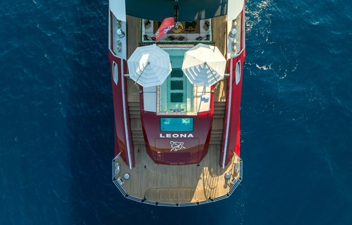 Bilgin yacht LEONA aerial aft deck shot