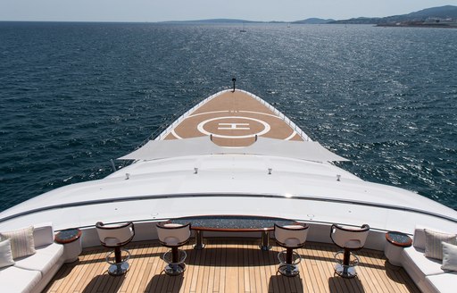 Helipad on the bow of megayacht ALAIYA (TIS).