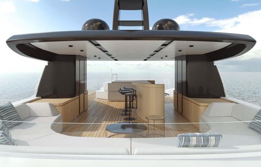 Ocean King 42m DOGE flybridge bar area