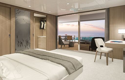 Aegean Yacht M26 interior main cabin with private deck