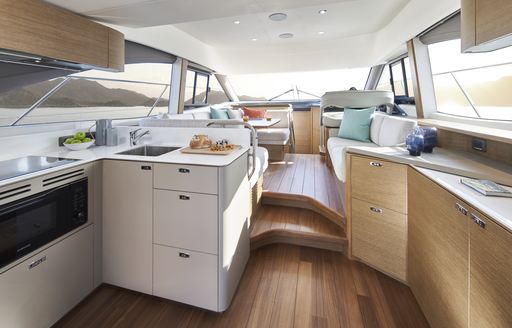 deck salon on a Princess F45 flybridge yacht